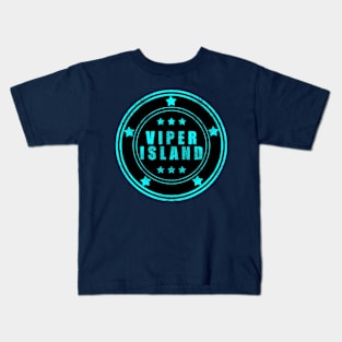 Classic Neon Blue - Weathered Logo Kids T-Shirt